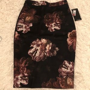 RW&CO floral knee length pencil skirt